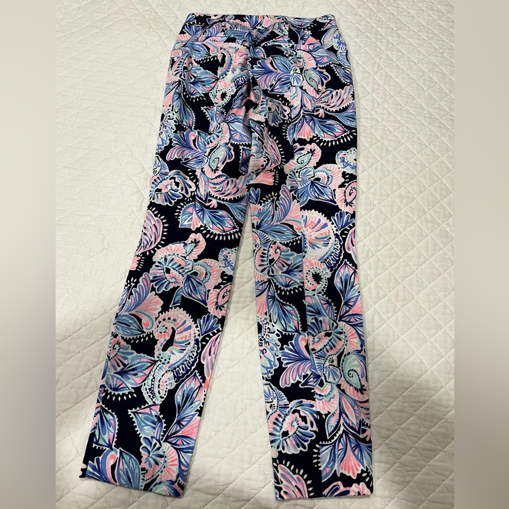 Lilly Pulitzer Kelly High Rise Ankle in High Tide Navy Pants Size 8